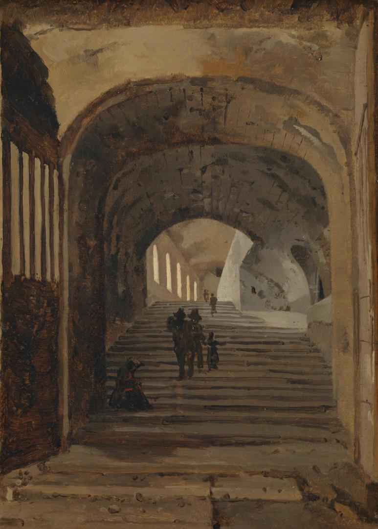 Escalier de la Villa de Mécène, Tivoli - Jean-Baptiste Camille Corot