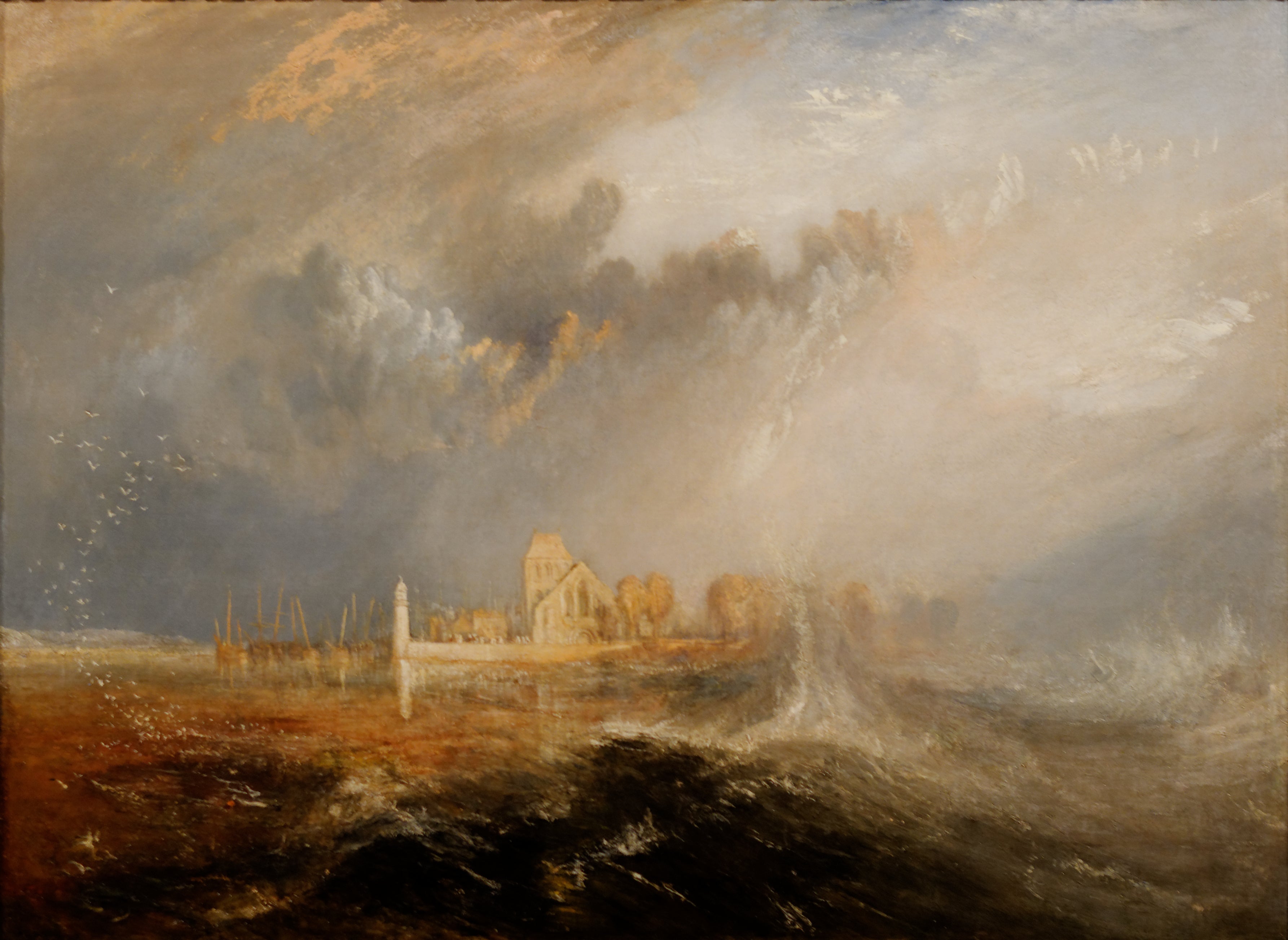 Reproduction du tableau « Quillebeuf, embouchure de la Seine. - J. M. W. Turner » par Alpha Reproduction en peinture à l’huile