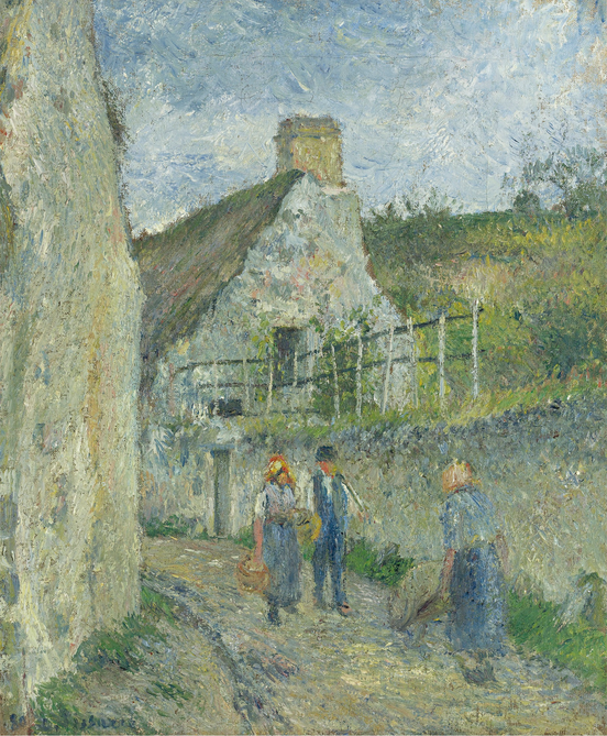 Reproduction du tableau « Rue de Roches au Valhrmeil, Auvers sur Oise - Camille Pissarro » par Alpha Reproduction en peinture à l’huile