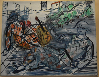 Arlequin rouge et blanc au violon - Raoul Dufy