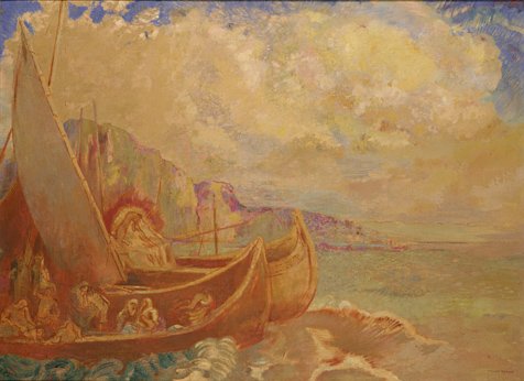 Voiliers (Paysage allégorique) - Odilon Redon