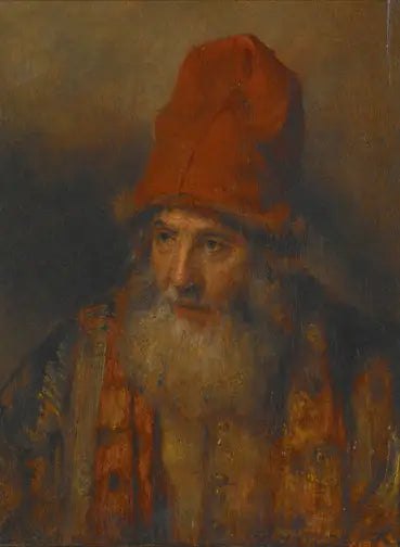 Vecchio con un grande cappello bordato di pelliccia - Rembrandt
