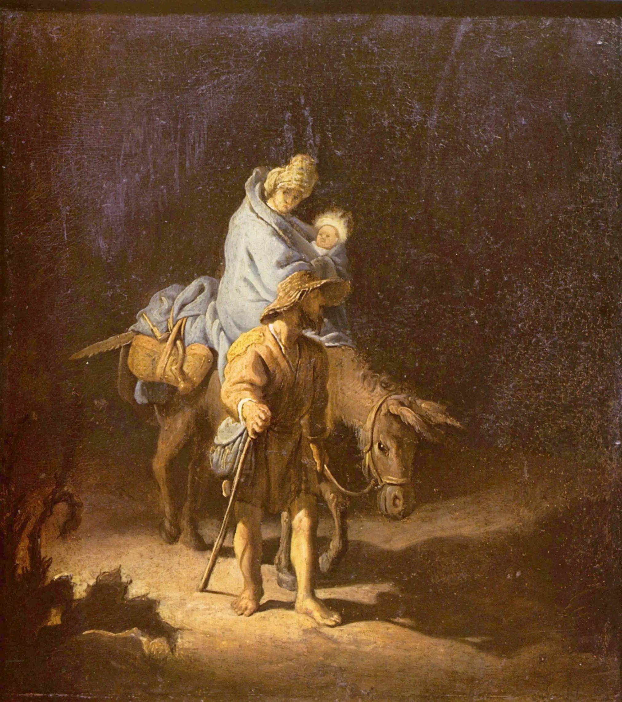 Reproduction du tableau « La Fuite en Égypte - Rembrandt » par Alpha Reproduction en peinture à l’huile