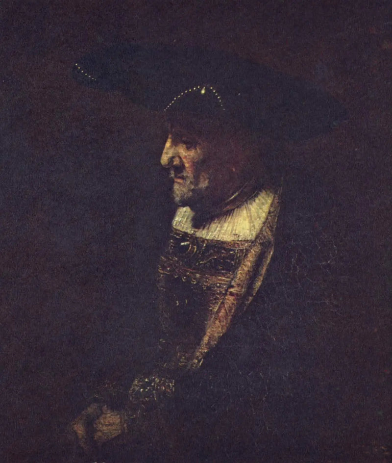 Uomo con un cappello decorato di perle - Rembrandt