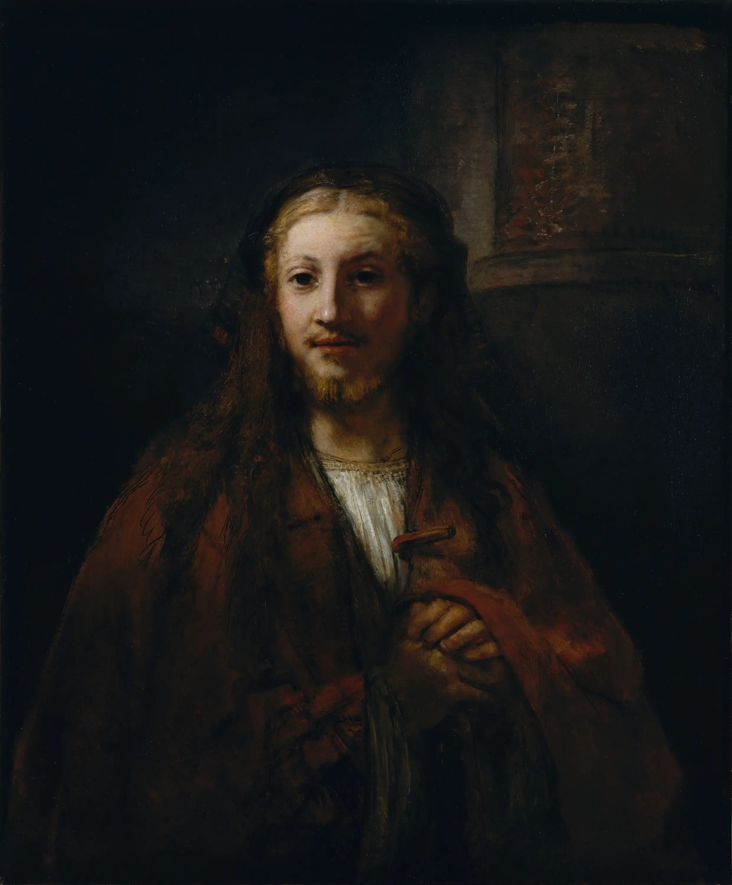 Reproduction du tableau « Le Christ avec un bâton - Rembrandt » par Alpha Reproduction en peinture à l’huile