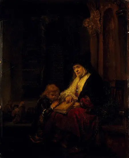 Reproduction du tableau « La prophétesse Anne au Temple - Rembrandt » par Alpha Reproduction en peinture à l’huile