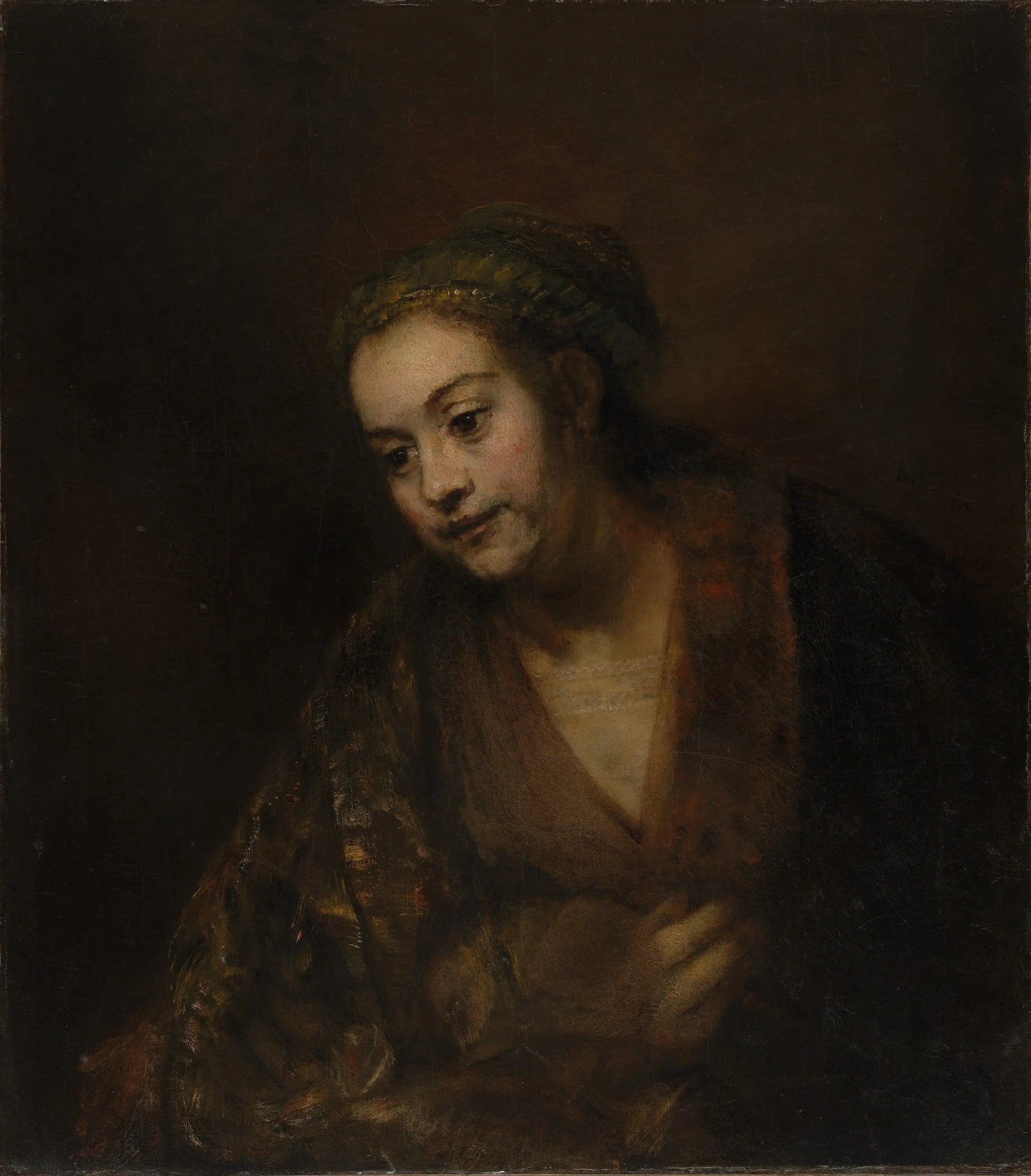 Reproduction du tableau « Hendrickje Stoffels (1626-1663) - Rembrandt » par Alpha Reproduction en peinture à l’huile