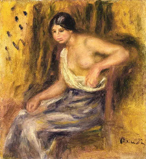 Reproduction du tableau « Femme assise - Pierre-Auguste Renoir » par Alpha Reproduction en peinture à l’huile