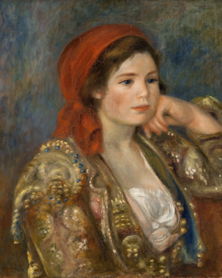 Reproduction du tableau « Fille en veste espagnole - Pierre-Auguste Renoir » par Alpha Reproduction en peinture à l’huile