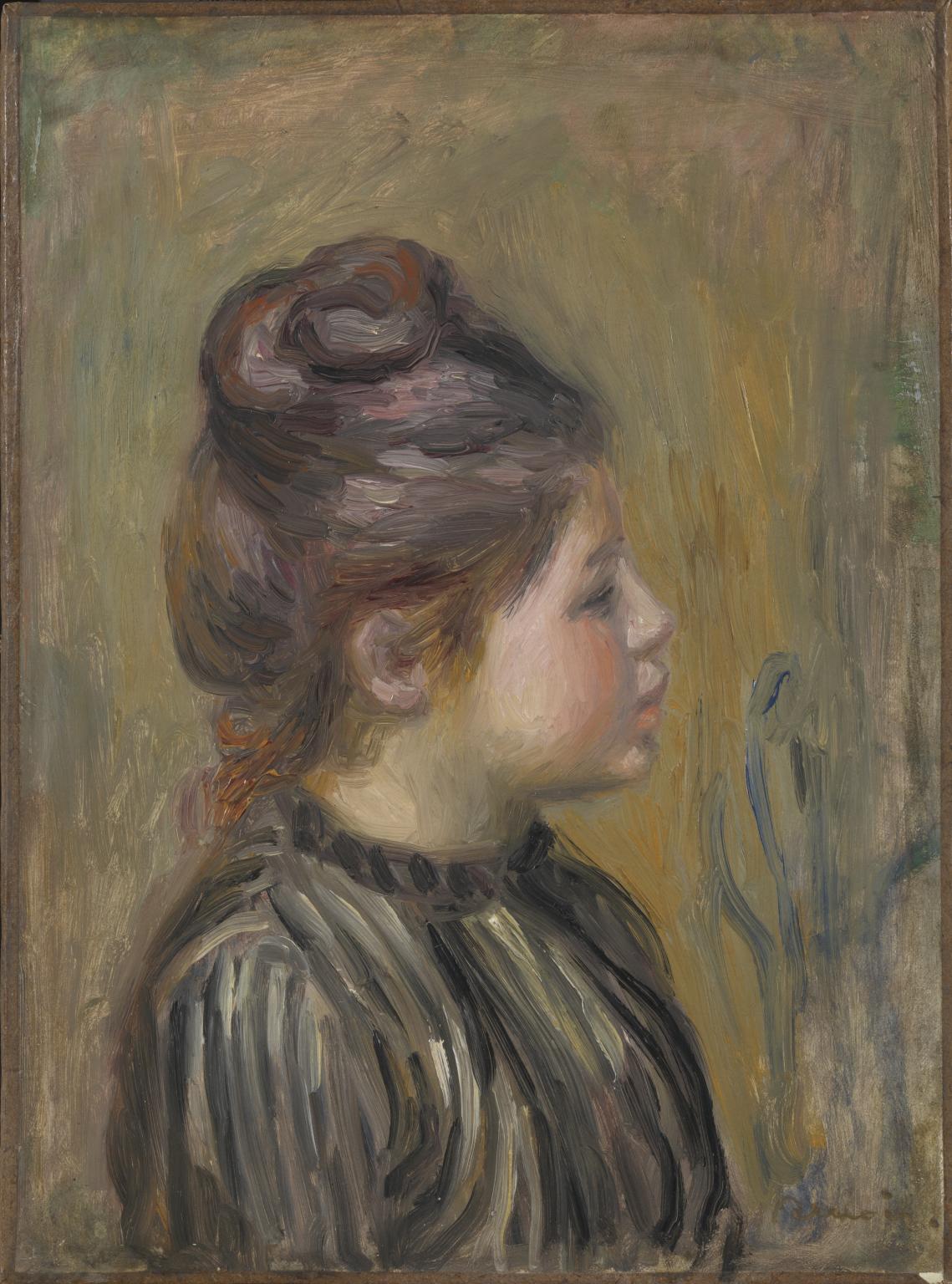 Reproduction du tableau « Tête de fille - Pierre-Auguste Renoir » par Alpha Reproduction en peinture à l’huile