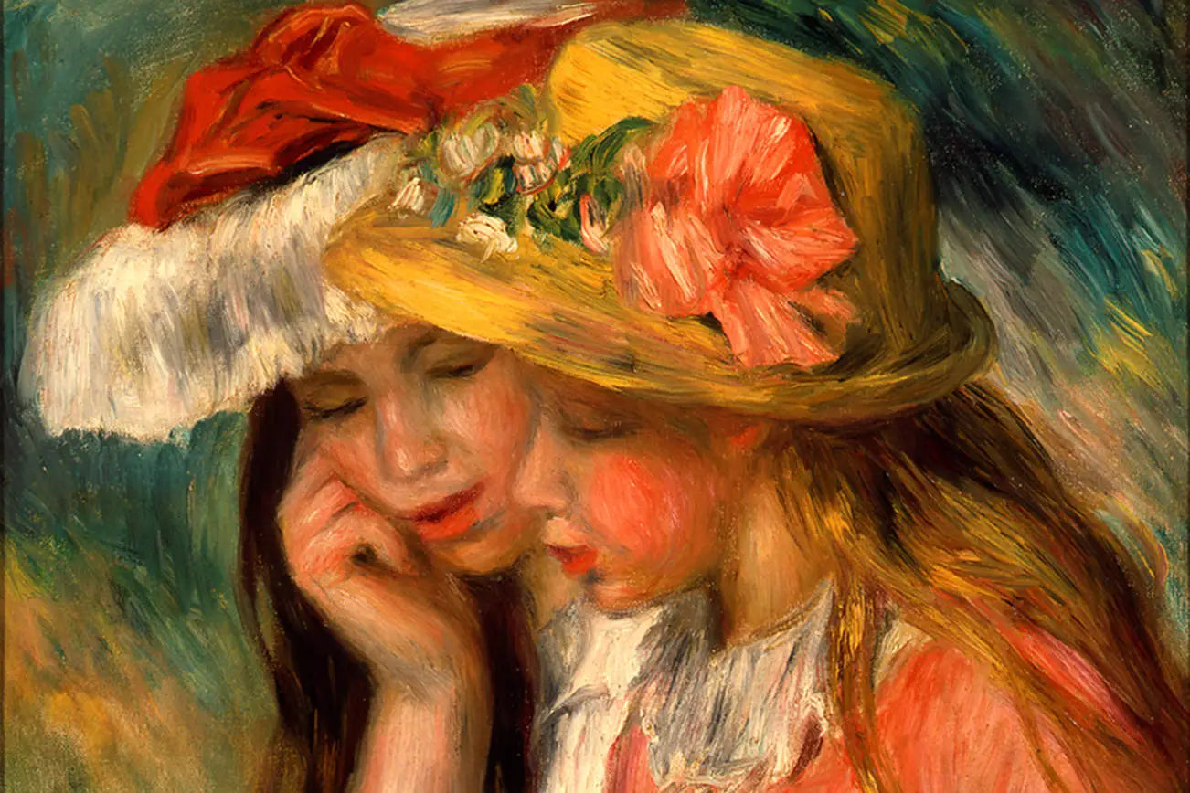 Reproduction du tableau « Têtes de deux jeunes filles - Pierre-Auguste Renoir » par Alpha Reproduction en peinture à l’huile
