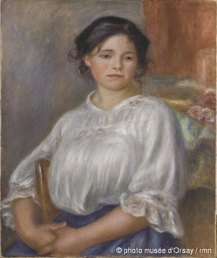 Reproduction du tableau « Jeune Fille assise - Pierre-Auguste Renoir » par Alpha Reproduction en peinture à l’huile