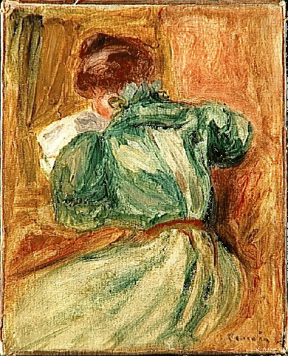 Reproduction du tableau « La Liseuse verte - Pierre-Auguste Renoir » par Alpha Reproduction en peinture à l’huile