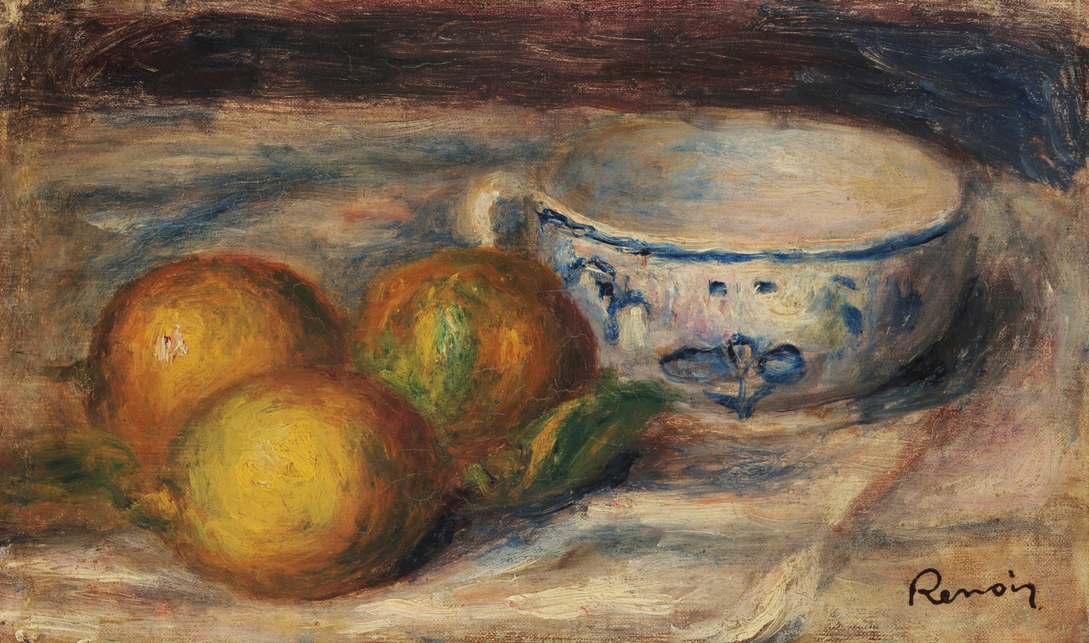 Reproduction du tableau « Nature morte aux citrons et à la tasse - Pierre-Auguste Renoir » par Alpha Reproduction en peinture à l’huile