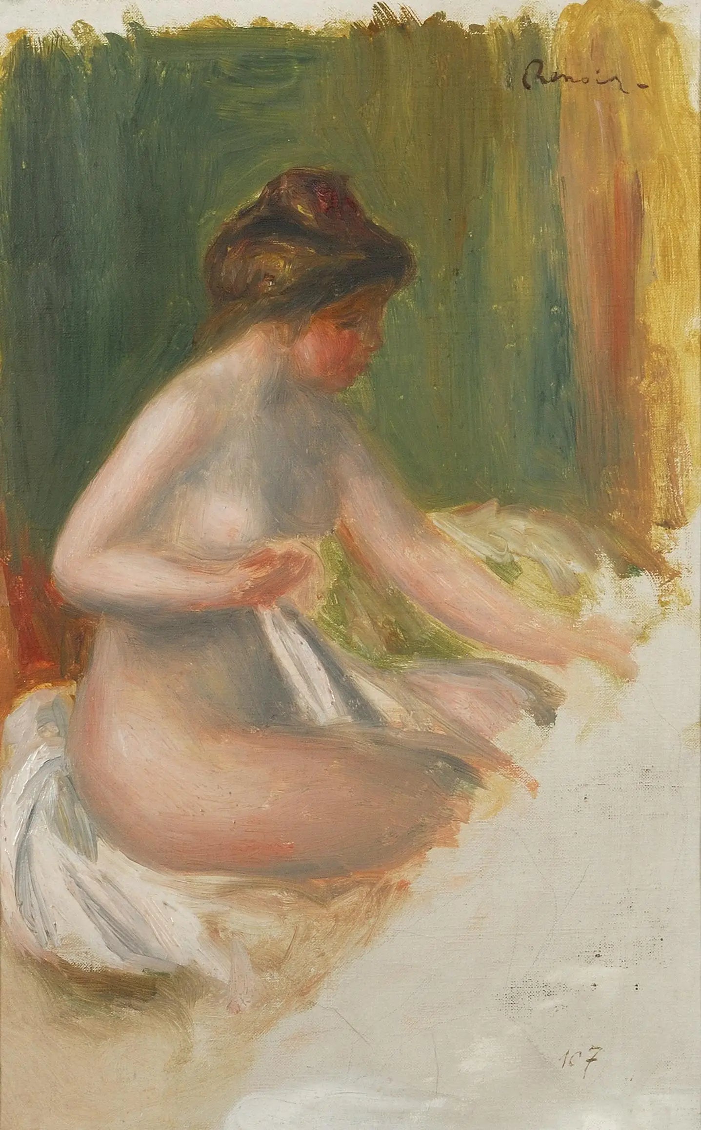 Reproduction du tableau « Nu assis - Pierre-Auguste Renoir » par Alpha Reproduction en peinture à l’huile