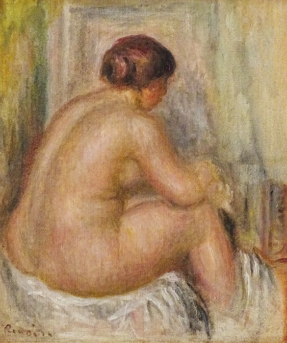 Reproduction du tableau « Nu de dos, assis - Pierre-Auguste Renoir » par Alpha Reproduction en peinture à l’huile