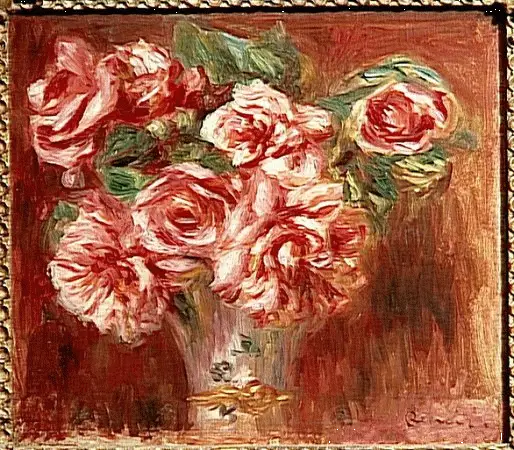 Reproduction du tableau « Roses dans un vase - Pierre-Auguste Renoir » par Alpha Reproduction en peinture à l’huile