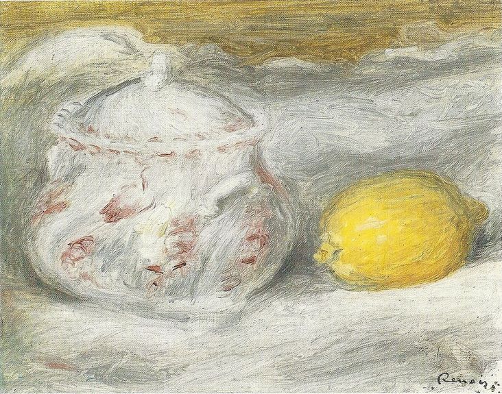 Reproduction du tableau « Sucrier et citron - Pierre-Auguste Renoir » par Alpha Reproduction en peinture à l’huile