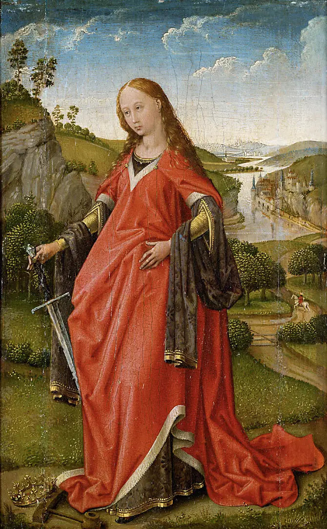 Ala destra di un dittico : Santa Caterina - Rogier van der Weyden
