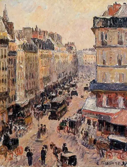 Rue Saint-Lazare, Effetto del Sole - Camille Pissarro