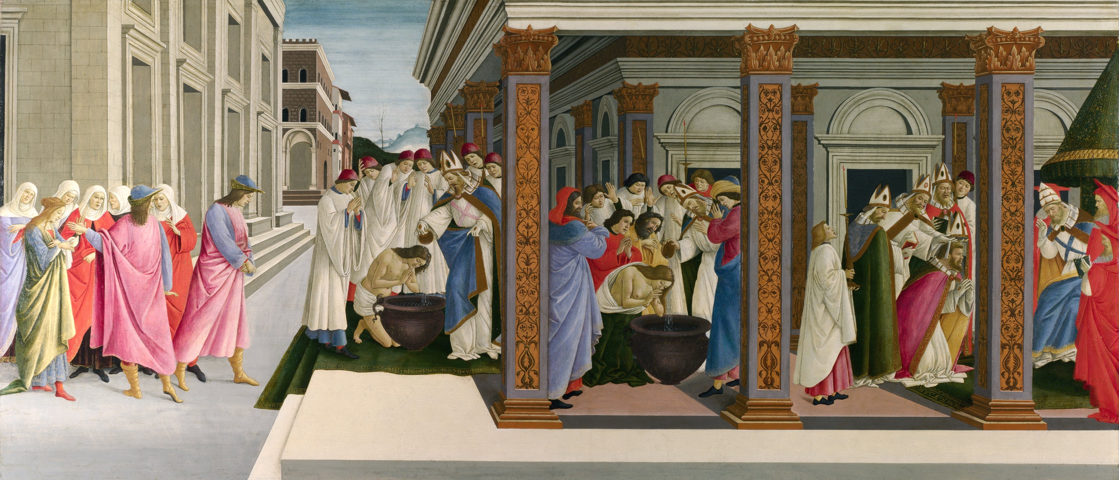 Il Battesimo di Zenobio e la sua Ordinazione a Vescovo - Sandro Botticelli