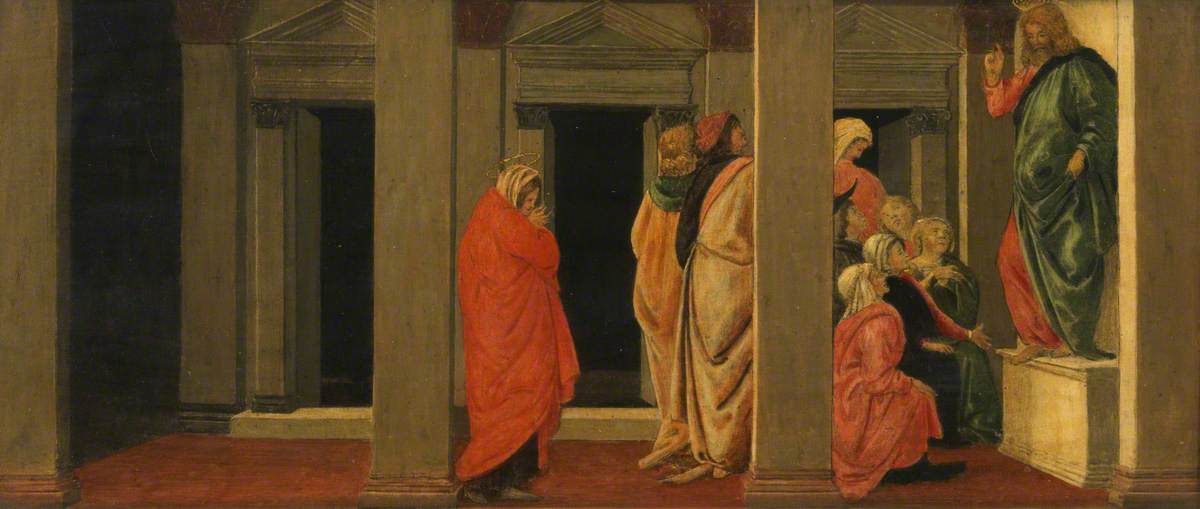 Il Cristo che insegna (predella, pannello uno) - Sandro Botticelli