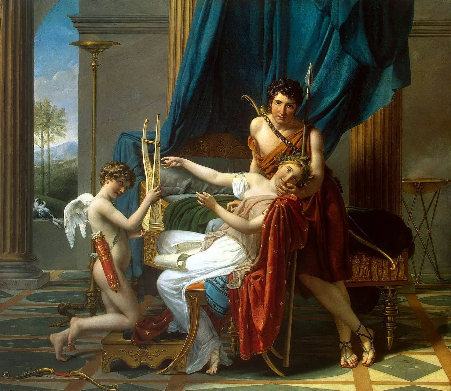 Reproduction du tableau « Sapho, Phaon et l'Amour - Jacques-Louis David » par Alpha Reproduction en peinture à l’huile