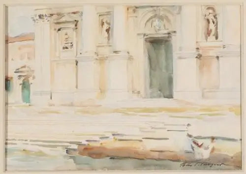 Reproduction du tableau « Le portail de S. Giorgio Maggiore, Venise - John Singer Sargent » par Alpha Reproduction en peinture à l’huile
