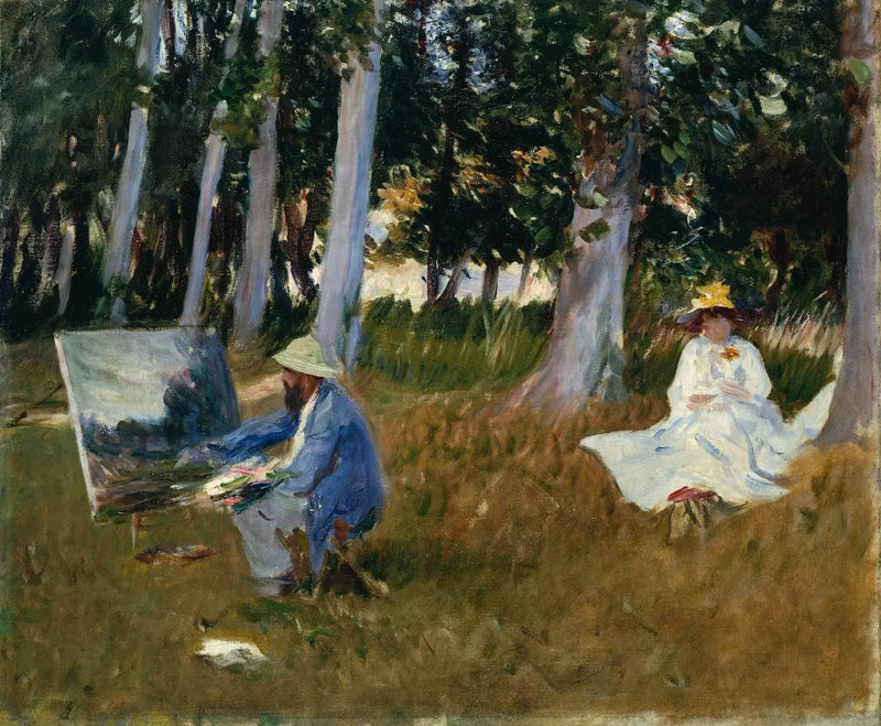 Claude Monet che dipinge al margine di un bosco - John Singer Sargent