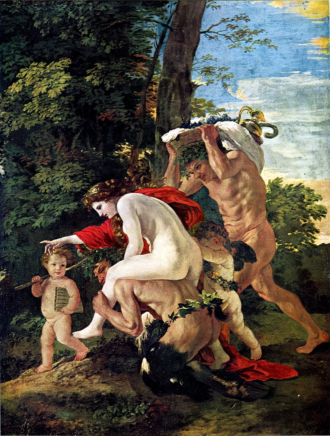 Scène bacchique ou Nymphe chevauchant un satyre - Nicolas Poussin