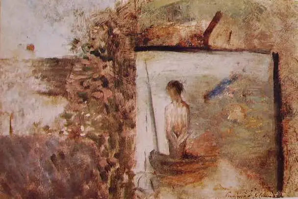 Paesaggio con ''Il Povero Pescatore'' di Puvis de Chavannes - Georges Seurat
