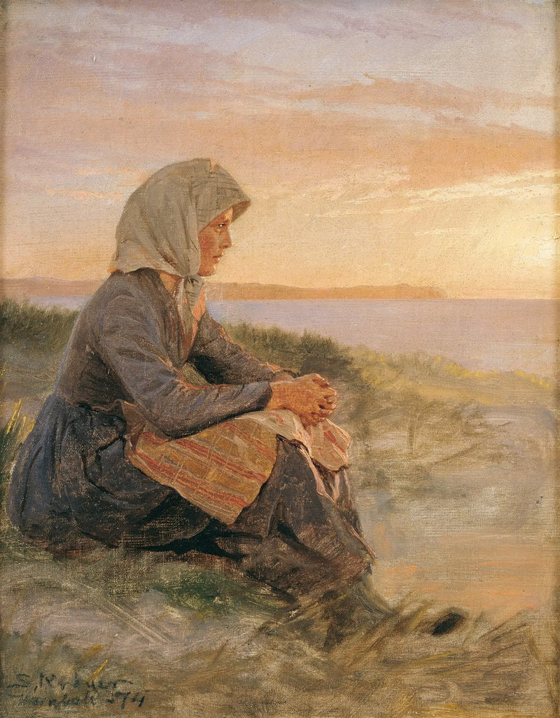 Figlia di pescatore seduta, Hornbæk - Peder Severin Krøyer