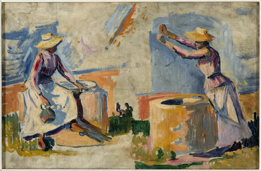 Reproduction du tableau « Femmes au puits. Esquisse II - Paul Signac » par Alpha Reproduction en peinture à l’huile