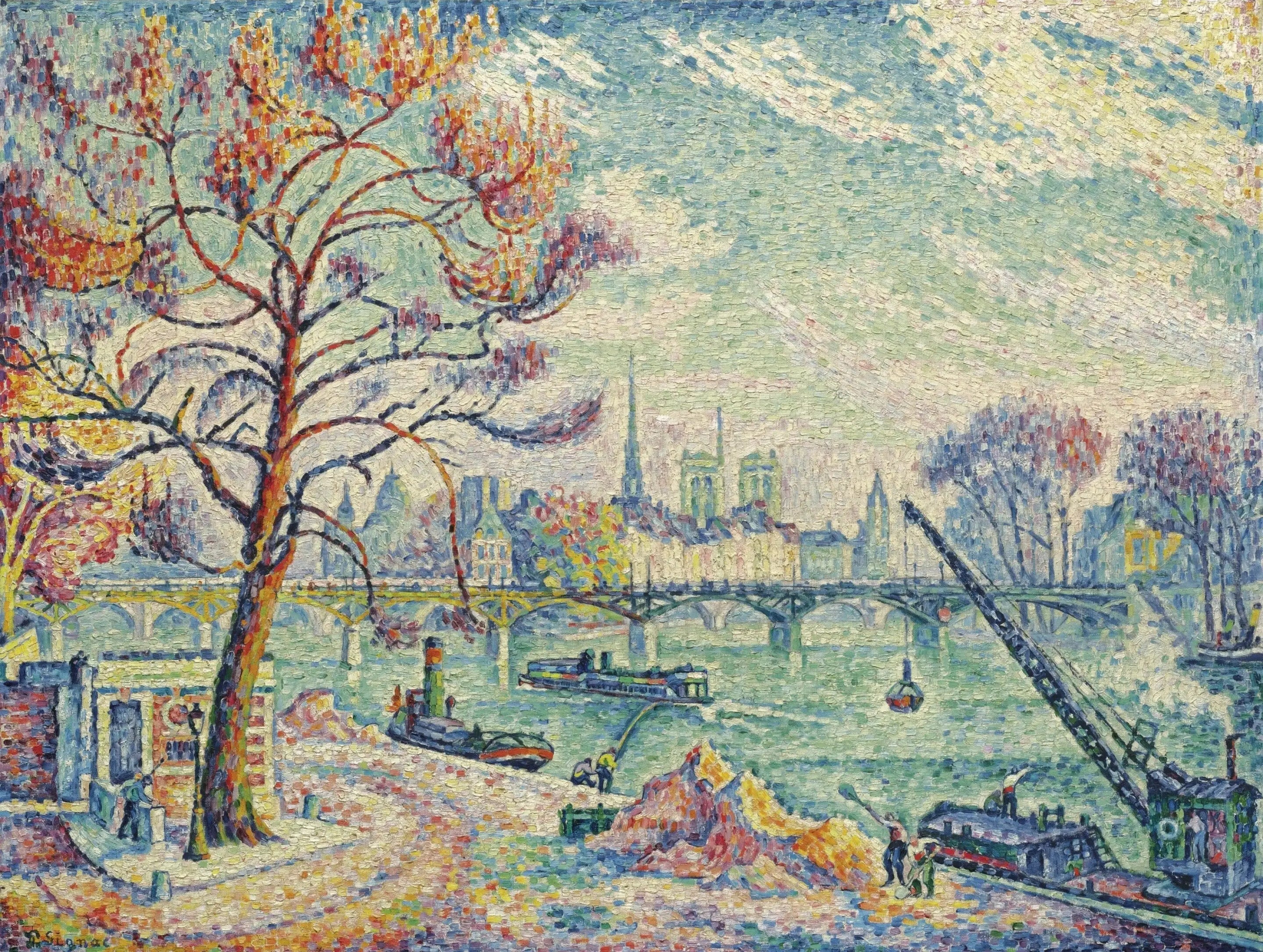 Reproduction du tableau « Le Pont des Arts - Paul Signac » par Alpha Reproduction en peinture à l’huile