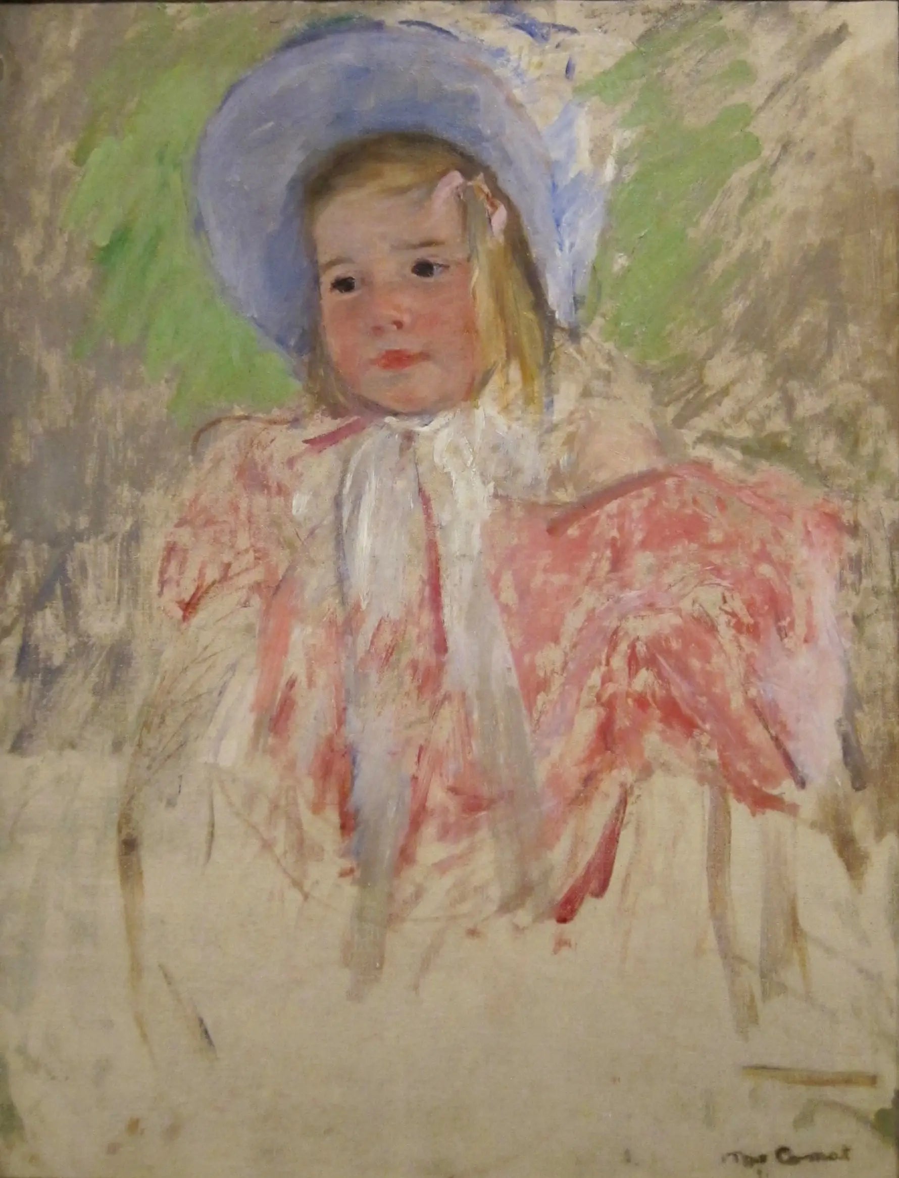 Reproduction du tableau « Simone au bonnet bleu (n° 1) - Mary Cassatt » par Alpha Reproduction en peinture à l’huile