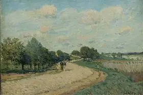 Reproduction du tableau « La Route de Mantes - Alfred Sisley » par Alpha Reproduction en peinture à l’huile