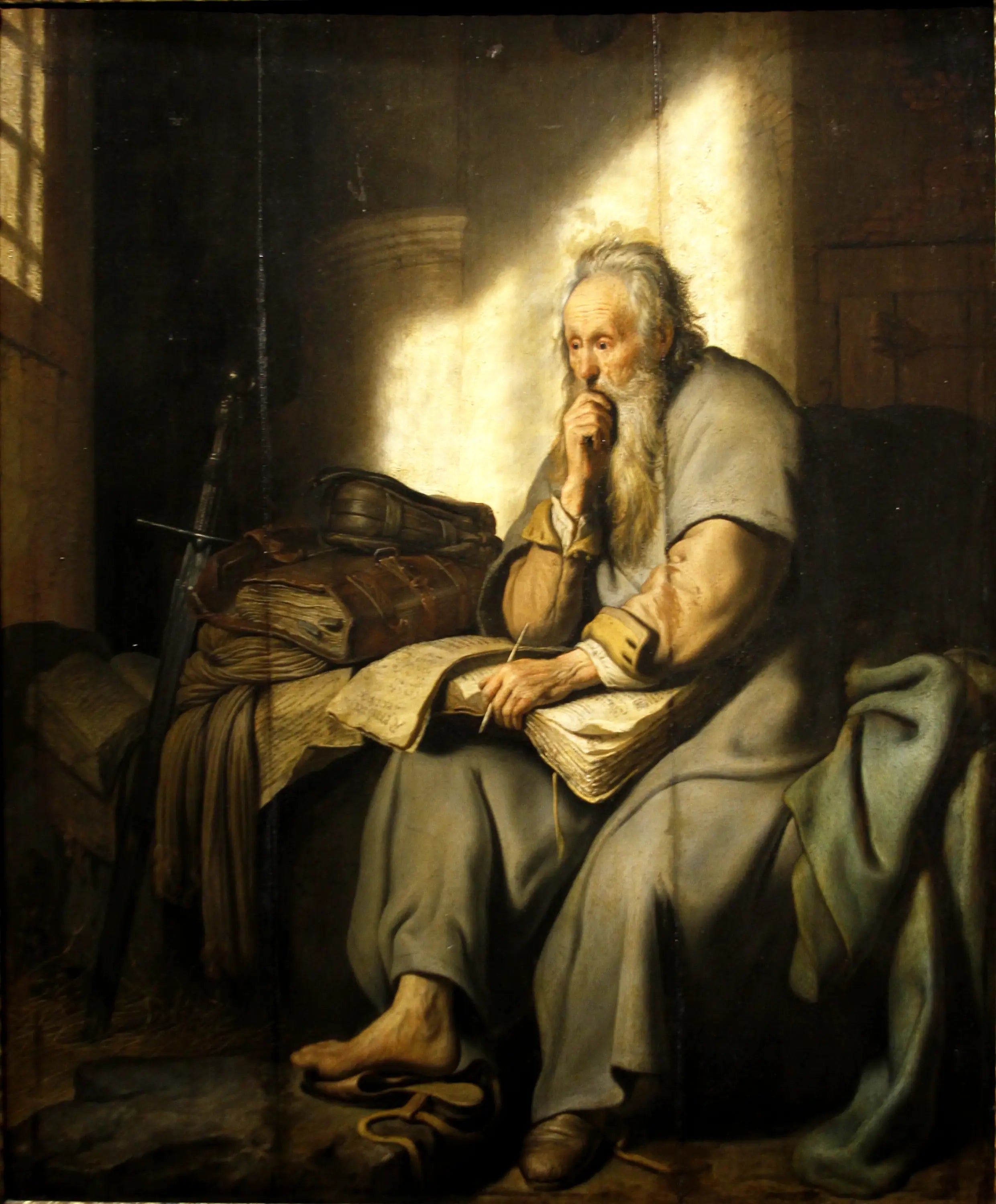 Reproduction du tableau « Saint Paul en prison - Rembrandt » par Alpha Reproduction en peinture à l’huile