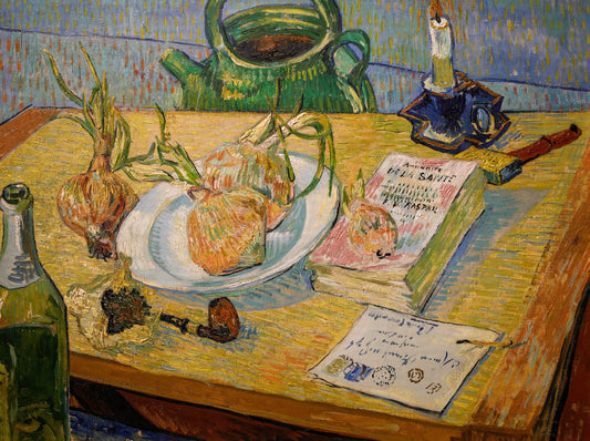 🕯️ Natura morta con piatto di cipolle Vincent van Gogh (1889)