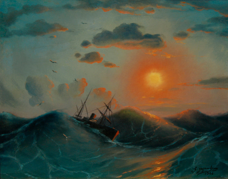 Tempête en mer - Garabet Yazmaciyan