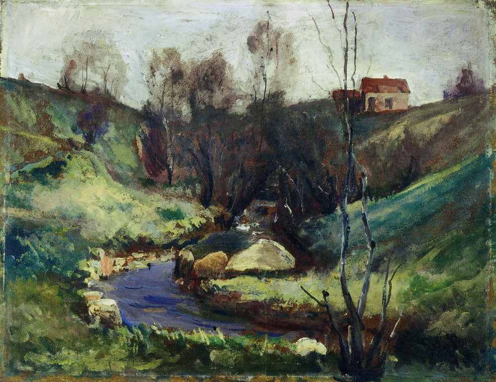 Reproduction du tableau « Ruisseau au printemps - Edvard Munch » par Alpha Reproduction en peinture à l’huile