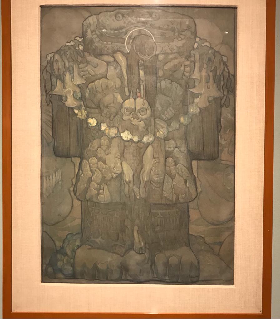 Panneau central Nuestros Dioses (Coatlicue) - Saturnino Herrán Guinchard