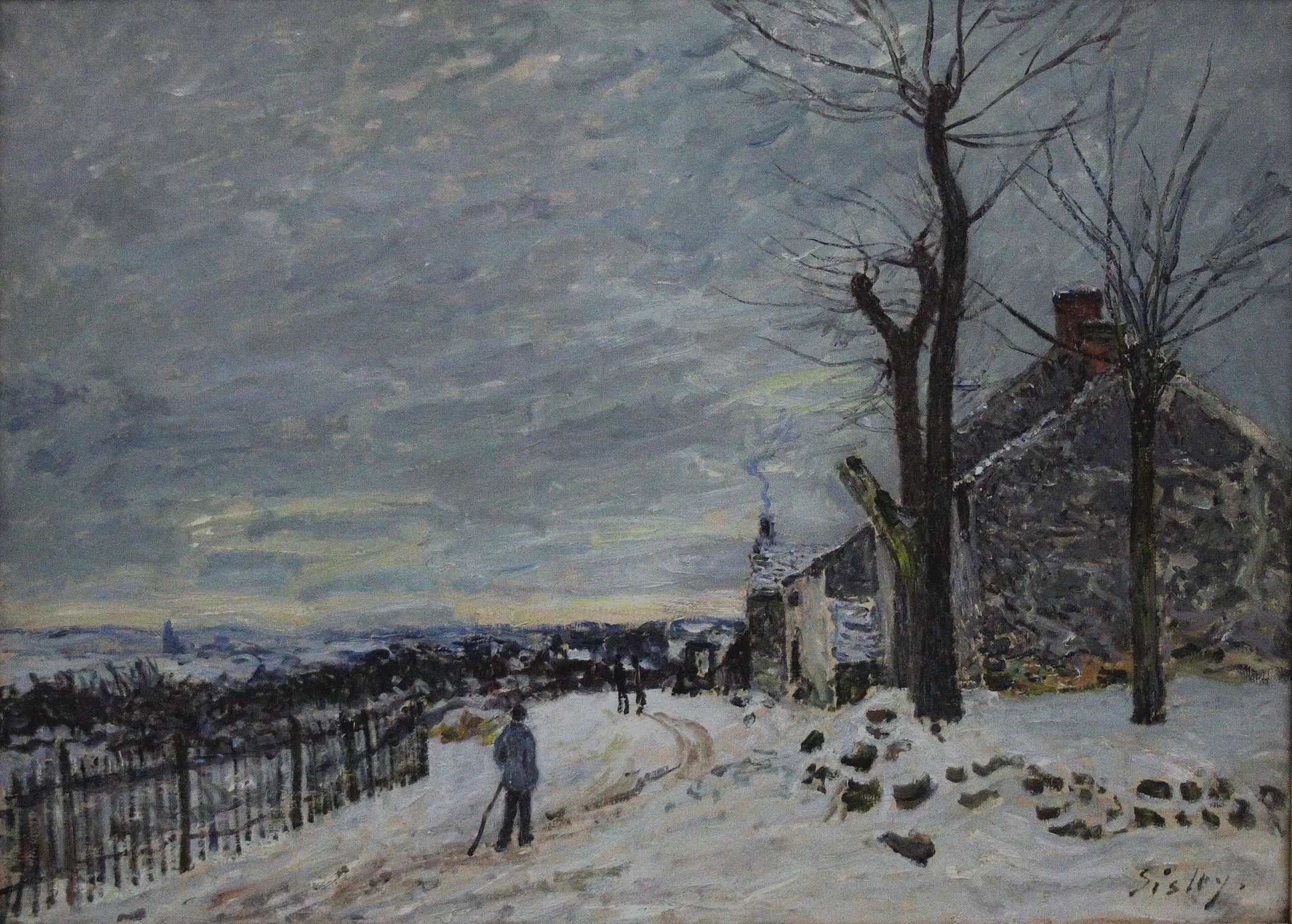 Reproduction du tableau « Temps de neige à Veneux-Nadon - Alfred Sisley » par Alpha Reproduction en peinture à l’huile