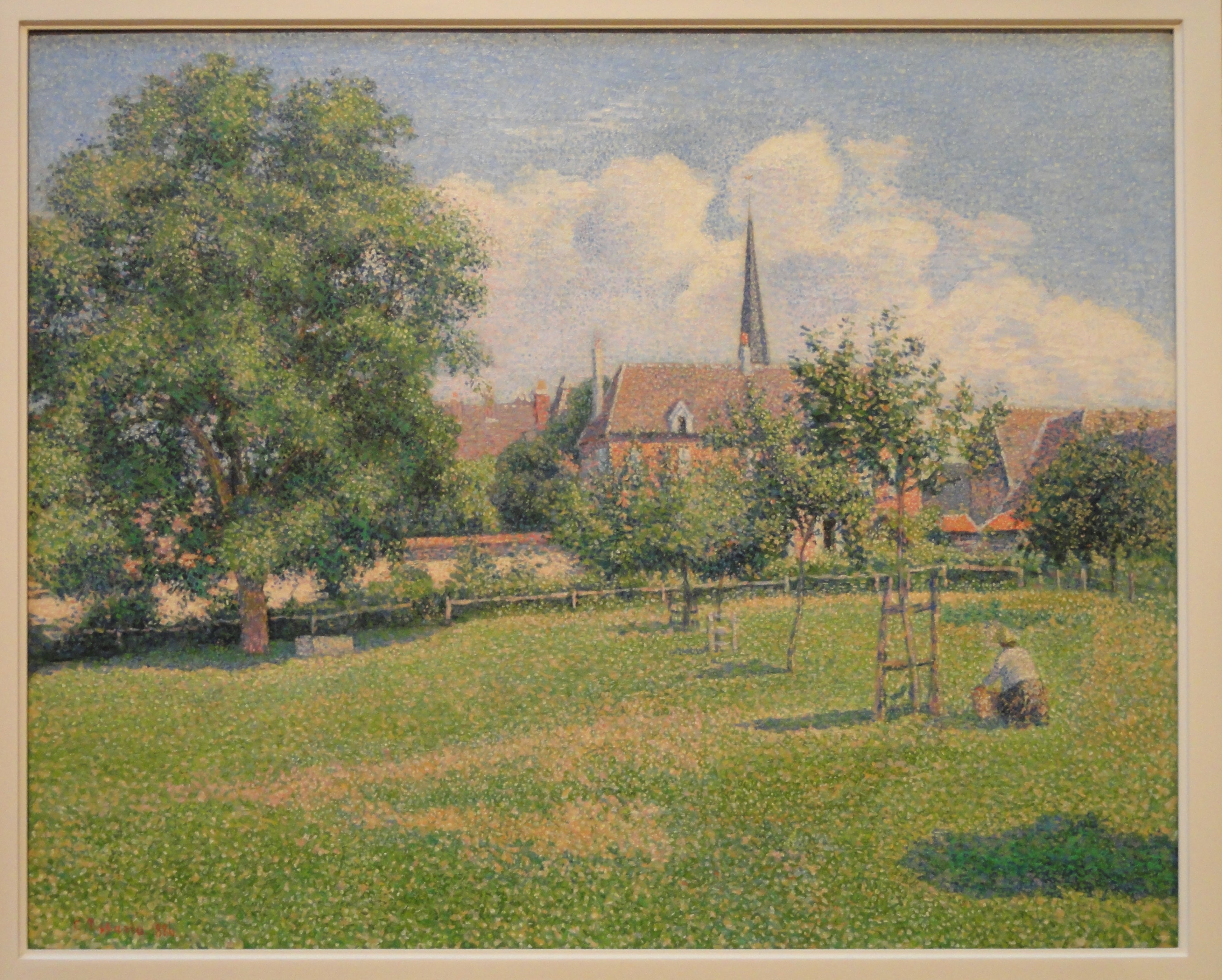 Reproduction du tableau « La Maison de La Sourde et Le Clocher D'Éragny - Camille Pissarro » par Alpha Reproduction en peinture à l’huile