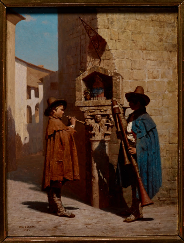 Reproduction du tableau « Les Pifferari - Jean-Léon Gérôme » par Alpha Reproduction en peinture à l’huile