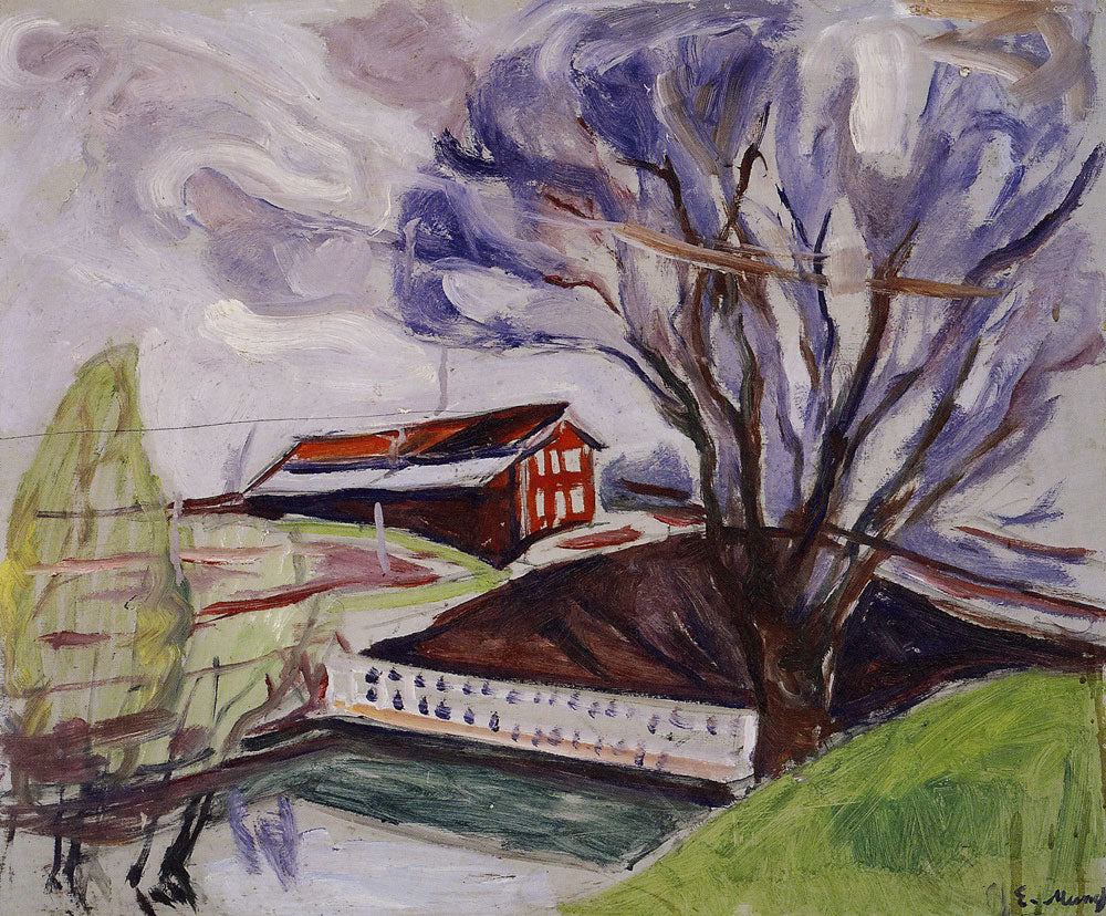 Reproduction du tableau « La Maison rouge - Edvard Munch » par Alpha Reproduction en peinture à l’huile