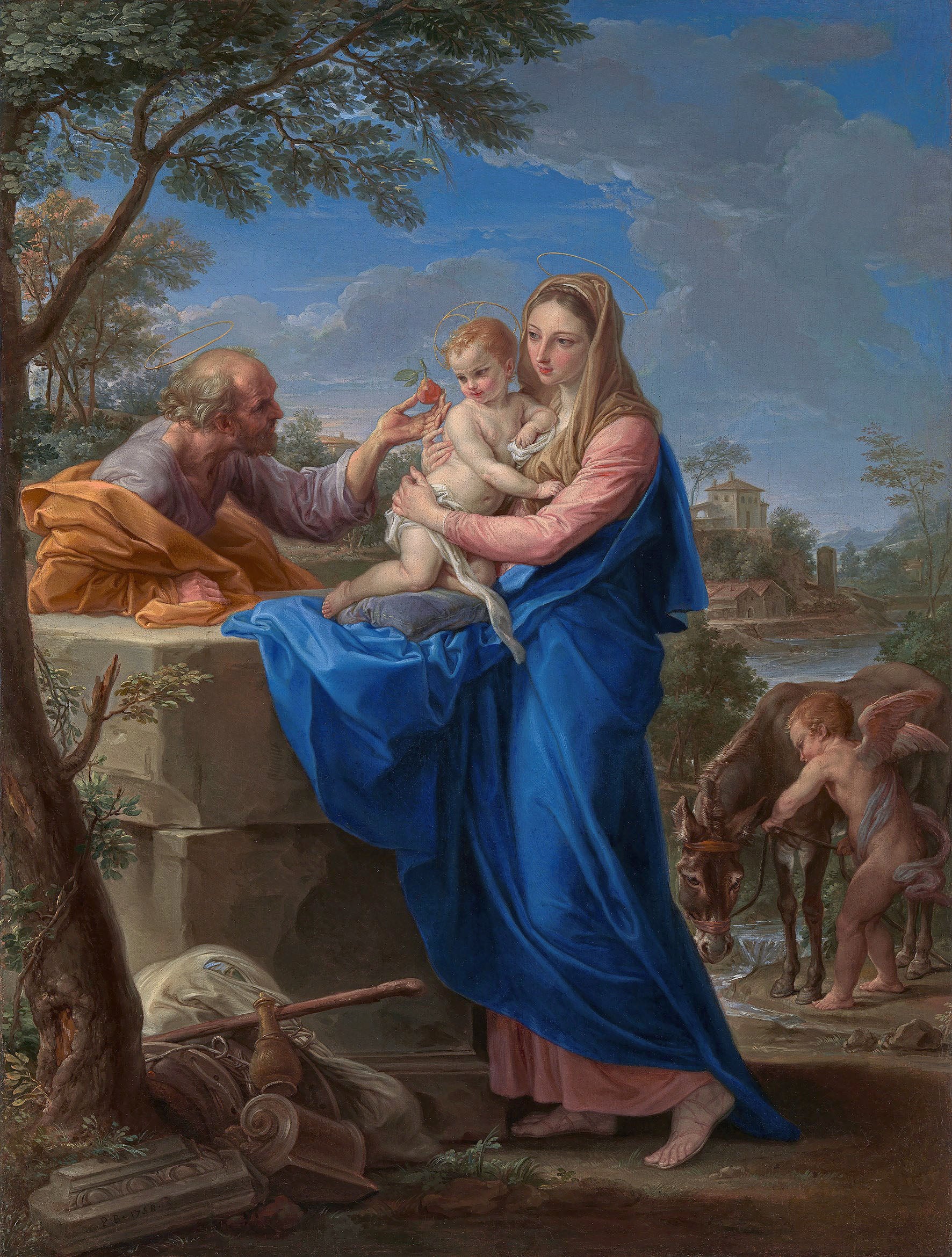 Le Repos pendant la fuite en Égypte - Pompeo Batoni - Alpha Reproduction