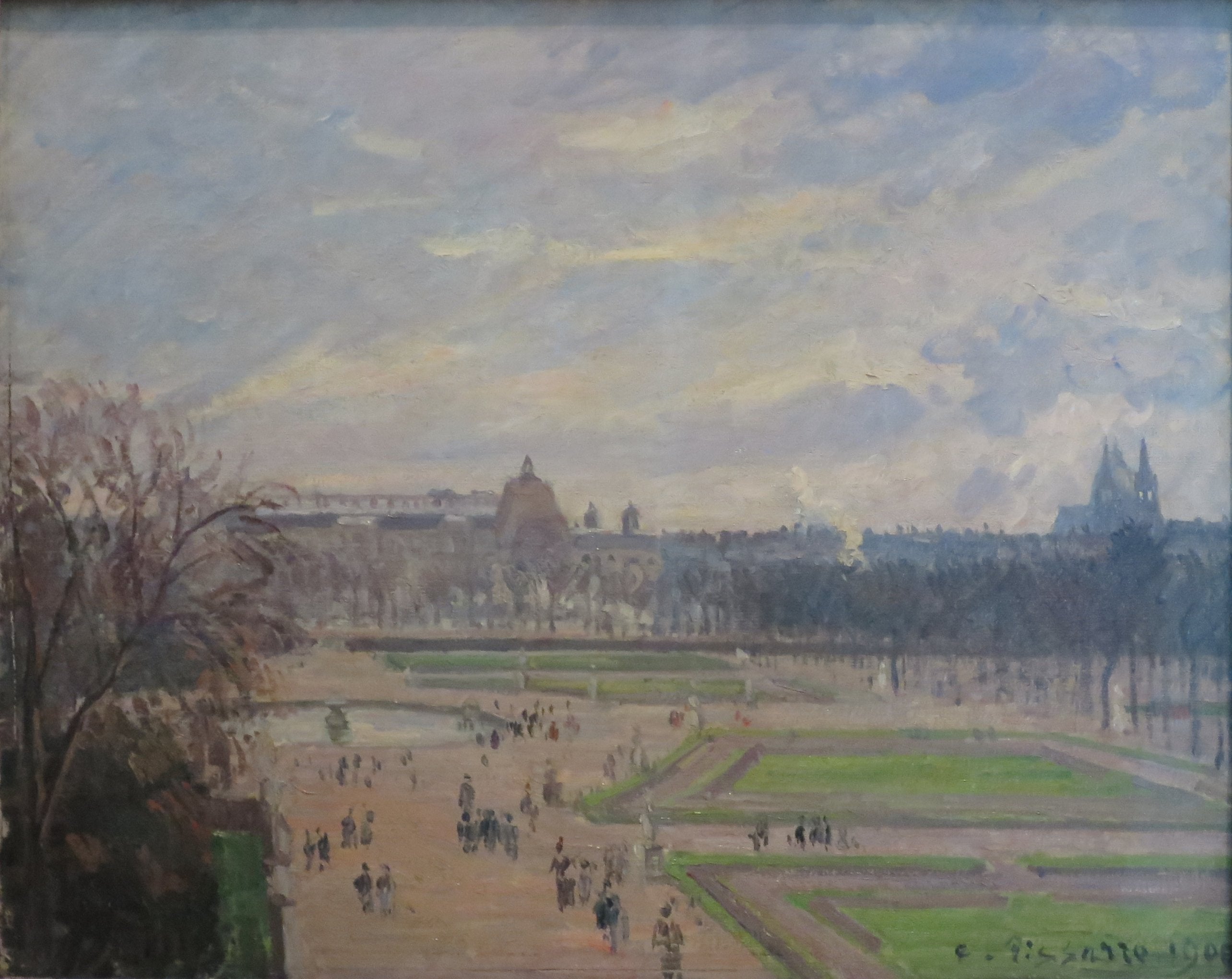 Reproduction du tableau « Jardin des Tuileries, temps nuageux et lumineux - Camille Pissarro » par Alpha Reproduction en peinture à l’huile