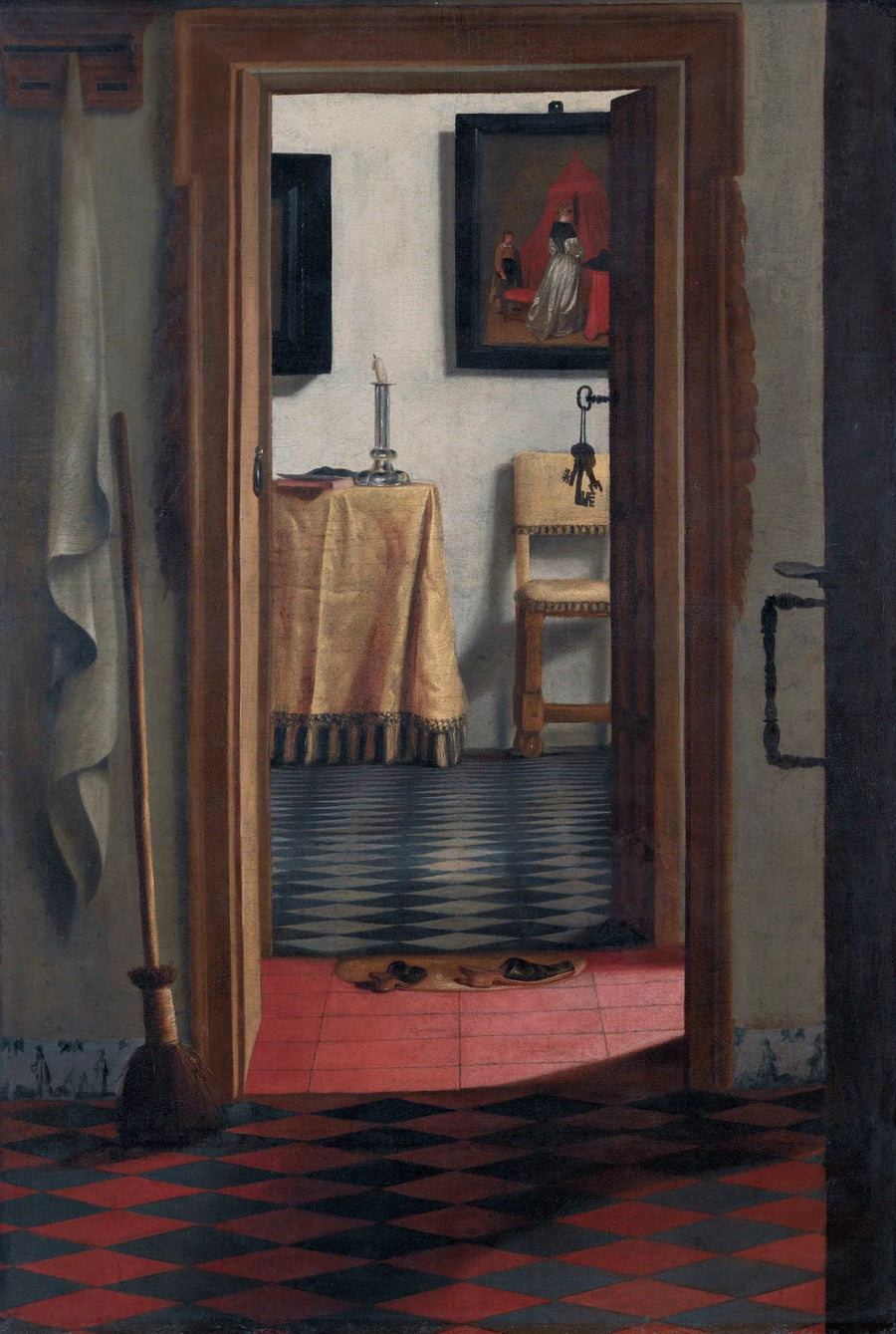 Intérieur hollandais , dit « Les Pantoufles » - Samuel van Hoogstraten