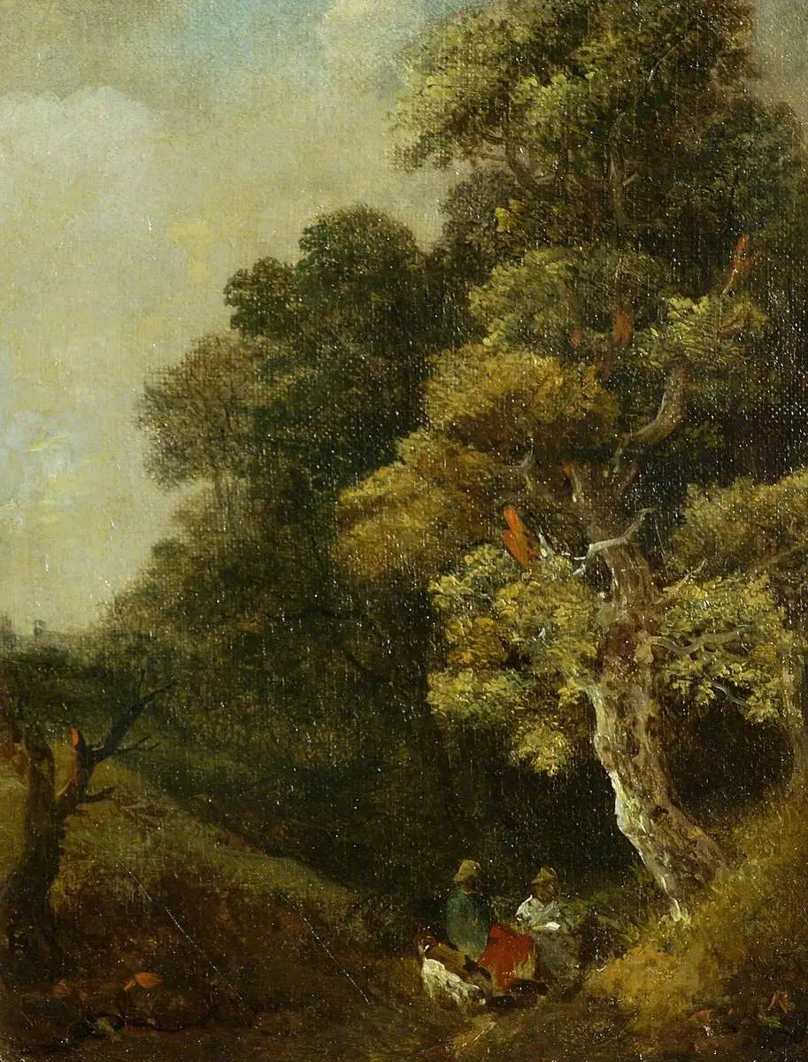 Paysage avec personnages sous un arbre - Thomas Gainsborough - Alpha Reproduction