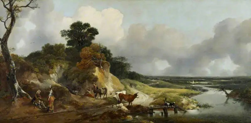 Paesaggio con vista su un villaggio lontano - Thomas Gainsborough